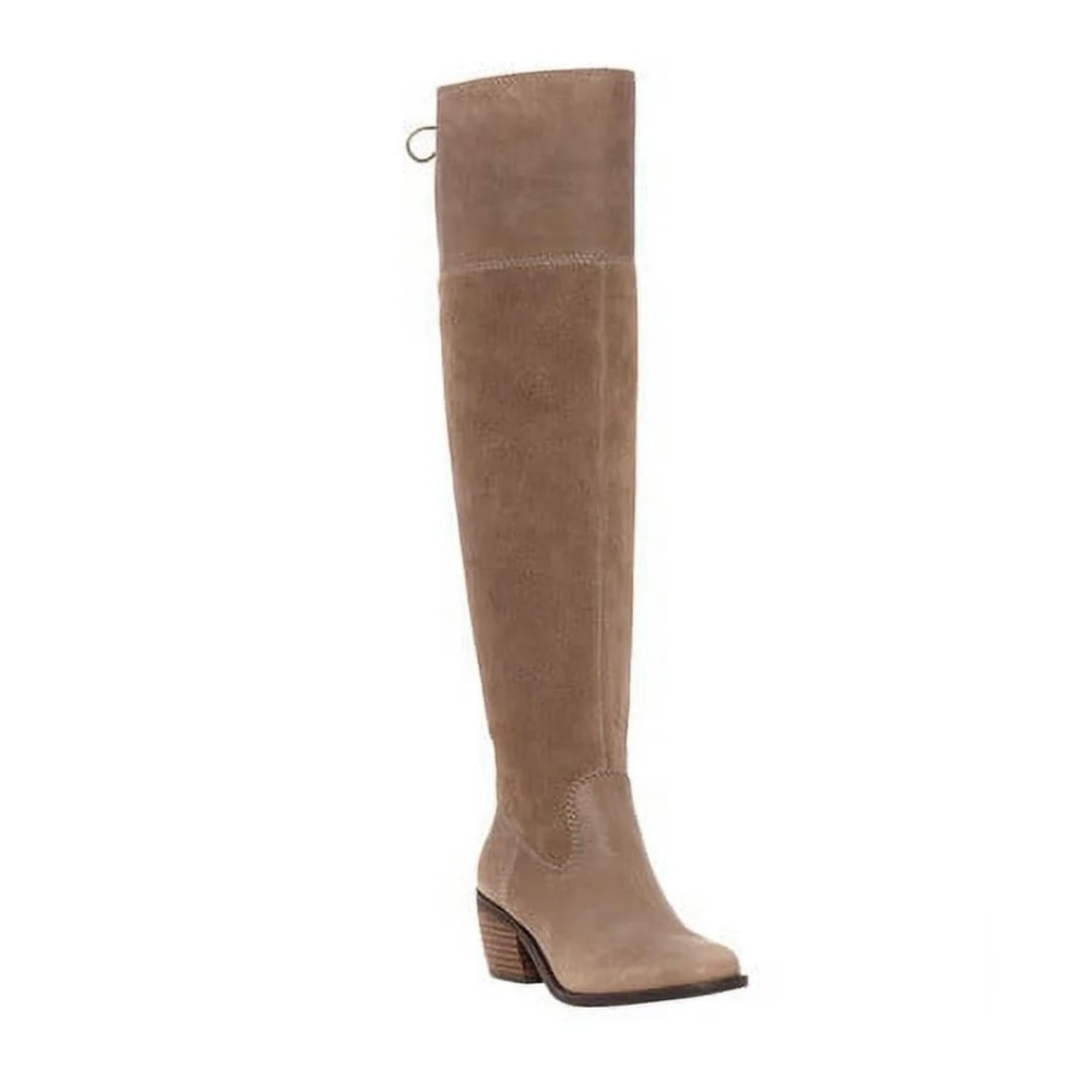 Lucky Brand Women's Leather Tan Knee-High Boots Komah Sz 10